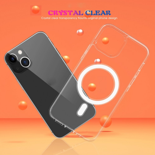 Bague magnétique simple MAGSafe Bague magnétique simple tout compris Case acrylique cristal transparent + TPU Case antichoc pour iPhone 13 (transparent) SH902A1102-08