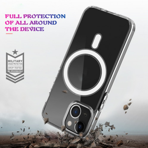 Bague magnétique simple MAGSafe Bague magnétique simple tout compris Case acrylique cristal transparent + TPU Case antichoc pour iPhone 13 (transparent) SH902A1102-08