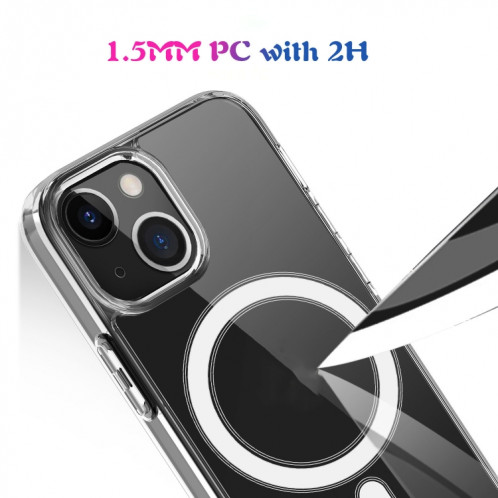 Bague magnétique simple MAGSafe Bague magnétique simple tout compris Case acrylique cristal transparent + TPU Case antichoc pour iPhone 13 (transparent) SH902A1102-08