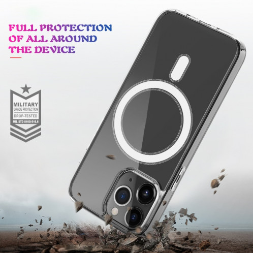 Case Magsafe Bague magnétique simple Anneau de cristal clair Tout compris PC + TPU Case antichoc pour iPhone 13 PRO (transparent) SH903A1283-08
