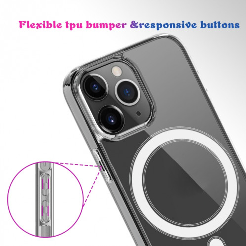 Case Magsafe Bague magnétique simple Anneau de cristal clair Tout compris PC + TPU Case antichoc pour iPhone 13 PRO (transparent) SH903A1283-08