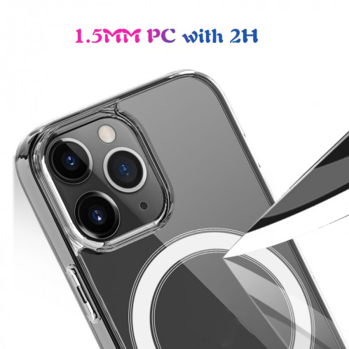 Case Magsafe Bague magnétique simple Anneau de cristal clair Tout compris PC + TPU Case antichoc pour iPhone 13 PRO (transparent) SH903A1283-08