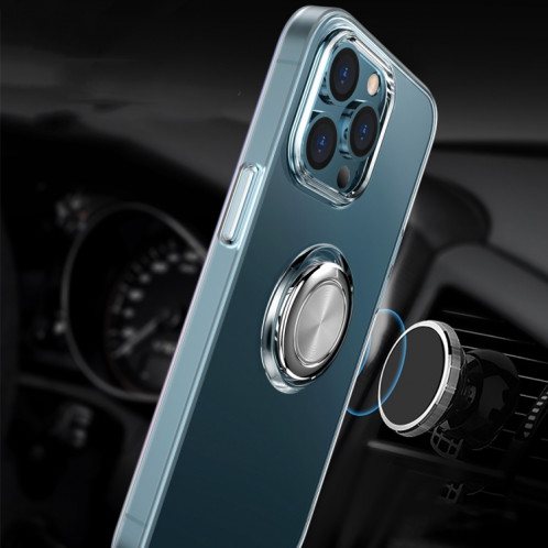 Boîtier de protection TPU TPU transparent match antichoc avec porte-bague pour iPhone 13 Pro (blanc) SH203A1175-07