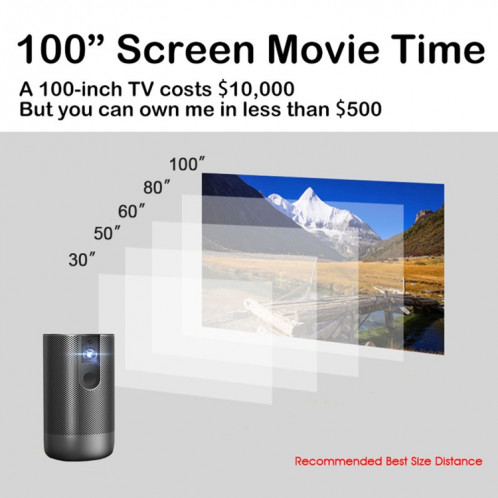 Wejoy A5 1920x1080p 200 lumens Multi-fonction Multi-fonction Home Theater Led HD Digital Projecteur avec haut-parleur Bluetooth, Android 7.1, 2G + 16 Go, SW67011202-010