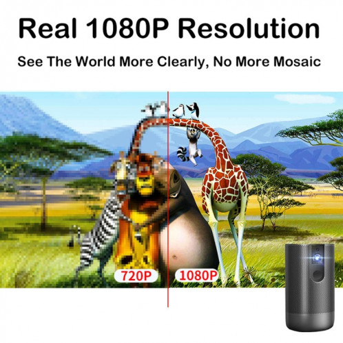 Wejoy A5 1920x1080p 200 lumens Multi-fonction Multi-fonction Home Theater Led HD Digital Projecteur avec haut-parleur Bluetooth, Android 7.1, 2G + 16 Go, SW67011202-010