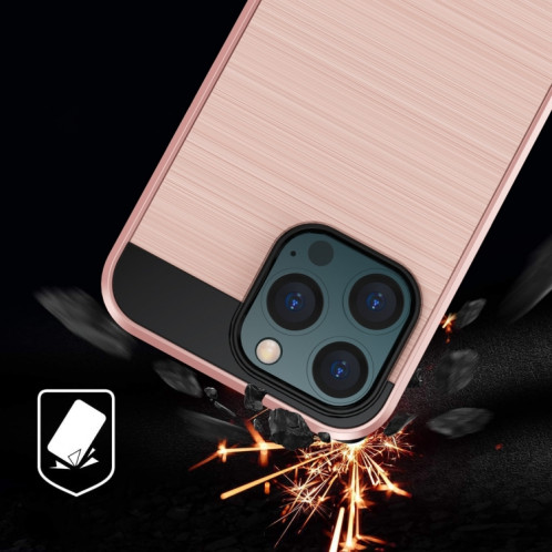 Texture brossée Cas de protection antichoc pour iPhone 13 mini (rouge) SH901D925-07