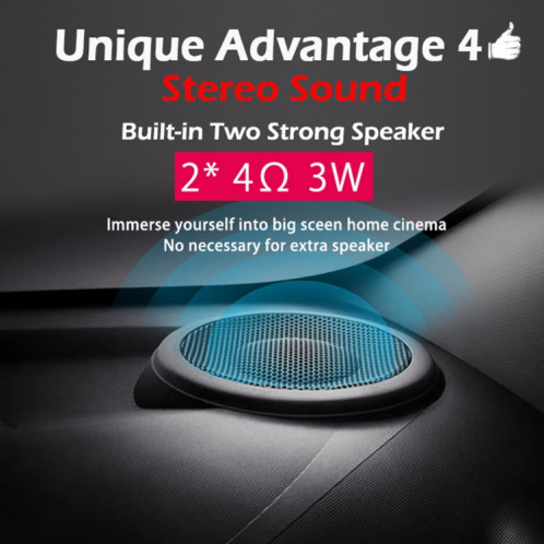 Wejoy L6 + 1920x1080p 200 ANSI Lumens Portable Home Theater Led HD Digital Projecteur, Android 7.1, 2G + 16G, UA SW8003126-010