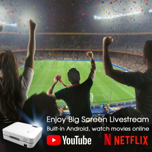 Wejoy L9 1920x1080p 400 ANSI Lumens Portable Home Theater Led HD Digital Projecteur, Android 6.0, 1G + 8G, Fiche EU SW84011167-010