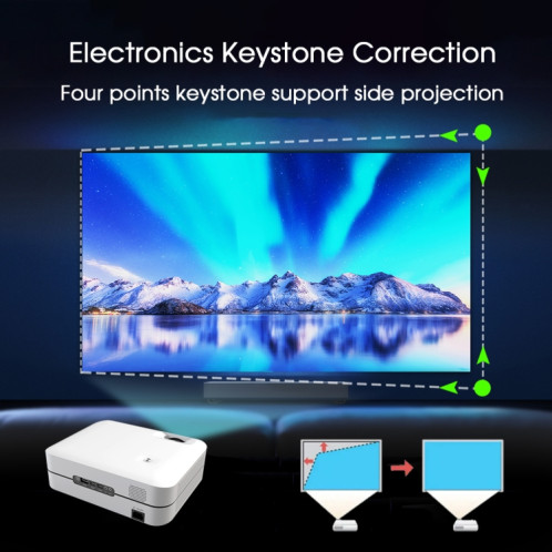 Wejoy L9 1920x1080p 400 ANSI Lumens Portable Home Theater Led HD Digital Projecteur, Android 6.0, 1G + 8G, Fiche EU SW84011167-010