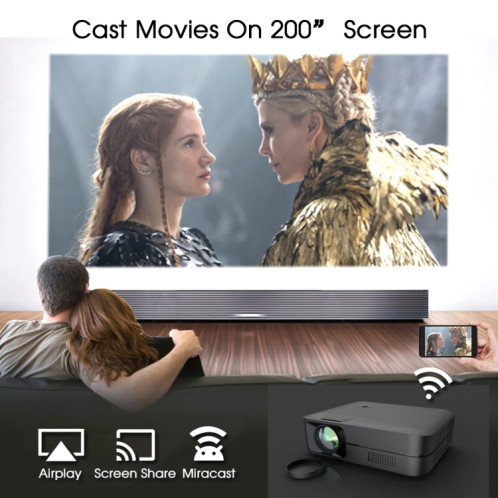Wejoy L9 1920x1080p 400 ANSI Lumens Portable Home Theater Led HD Digital Projecteur, Android 6.0, 1G + 8G, Fiche EU SW84011167-010
