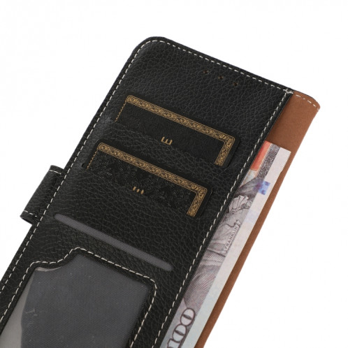 Litchi Texture PU + TPU Horizontal Toam Coating Horizon avec porte-cartes et portefeuille pour iPhone 13 (Noir) SH003A1618-07