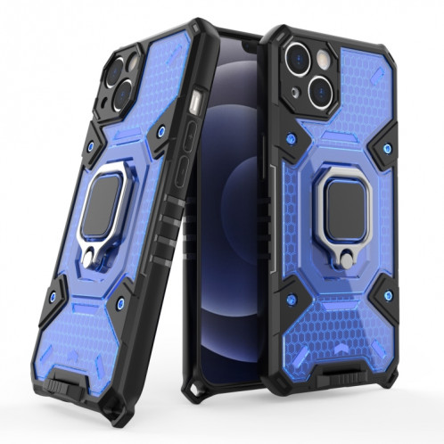 ESPACE PC + TPU Bague Bague Cas de protection pour iPhone 13 (Bleu) SH101B1049-07