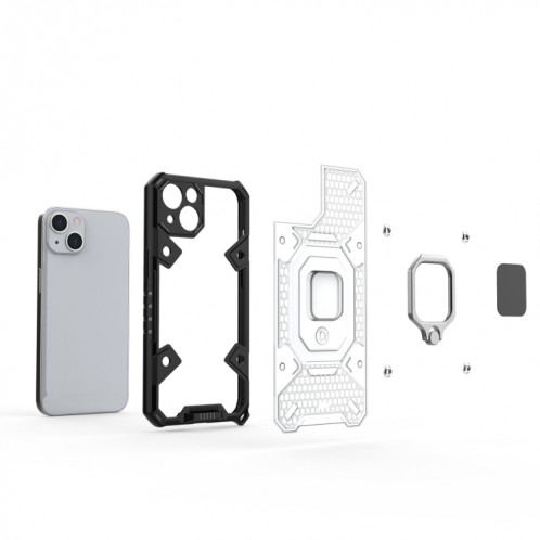 Espace PC + TPU Bague Bague Cas de protection pour iPhone 13 (gris) SH101D1445-07