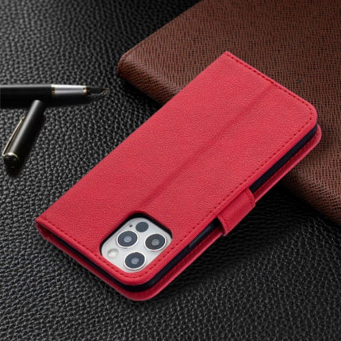 Texture longan Horizontale Flip PU Housse en cuir PU avec support et carte de portefeuille et cadre de portefeuille et photo pour iPhone 13 mini (rouge) SH001A1962-07