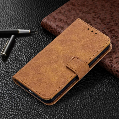 Longan Texture Horizontal Flip PU Coque en cuir PU avec support et carte de portefeuille et cadre de portefeuille et photo pour iPhone 13 (Brown) SH002B1355-07
