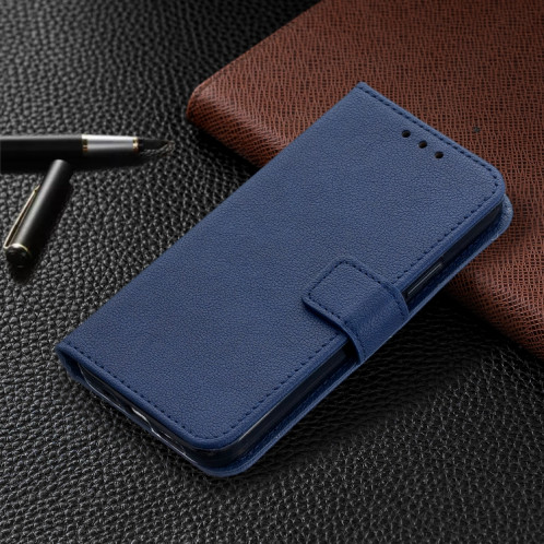 Texture longan Horizontal Flip PU Coque en cuir PU avec support et carte de portefeuille et cadre de portefeuille et photo pour iPhone 13 (bleu) SH002D16-07
