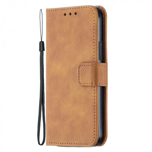 Texture Longan Horizontal Flip PU Coque en cuir PU avec support et carte de portefeuille et cadre de portefeuille et photo pour iPhone 13 PRO (Brown) SH003B754-07