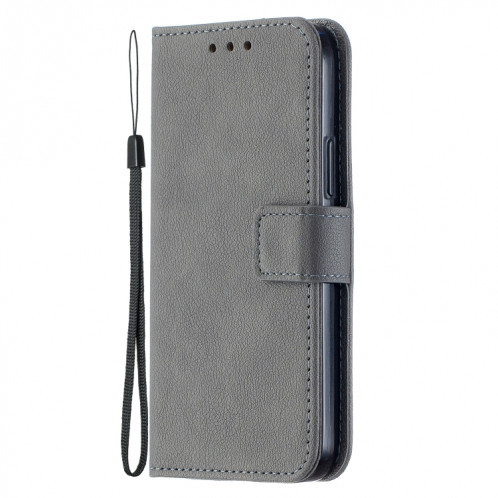 Longan Texture Horizontale Flip PU Coque en cuir PU avec support & carte Slots & Portefeuille et cadre photo pour iPhone 13 PRO (gris) SH003C1218-07