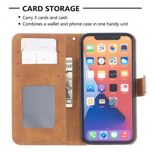 Longan Texture Horizontal Flip PU Housse en cuir PU avec support et carte de portefeuille et cadre de portefeuille et photo pour iPhone 13 Pro Max (Brown) SH004B1235-07