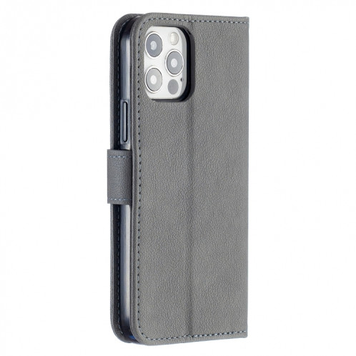 Texture longan Horizontal Flip PU Coque en cuir PU avec support et carte de portefeuille et cadre de portefeuille et photo pour iPhone 13 Pro Max (gris) SH004C714-07