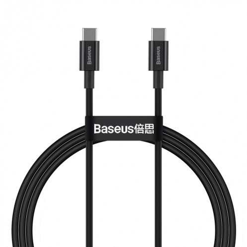 BASEUS CATYS-B01 Série Supérieure 100W USB-C / Type-C à USB-C / Type-C Câble de charge rapide, Longueur du câble: 1M (Noir) SB001A90-09