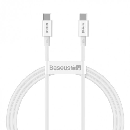 BASEUS CATYS-B02 Série Supérieure 100W USB-C / TYPE-C sur le câble de données de charge rapide USB-C / C / C / C / C, longueur du câble: 1m (blanc) SB001B1968-09