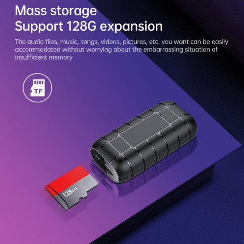 B800LI CLIP-ON TRANSE DE RÉDUCTION DU SUR LE BRUIT HD, SUPPORTER LA CARTE TF ET L'ENREGISTREMENT DE CLÉS ET OTG, CAPACITÉ: 16GB (Noir) SH602A1010-08