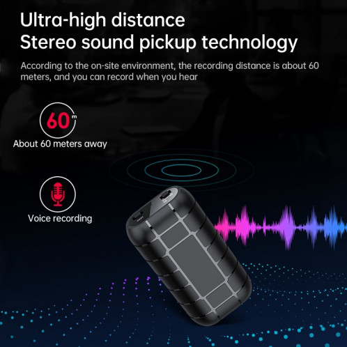 B800LI CLIP-ON TRANS de réduction du bruit HD, support de carte TF et enregistrement one-clé et OTG, capacité: 128 Go (noir) SH605A201-08