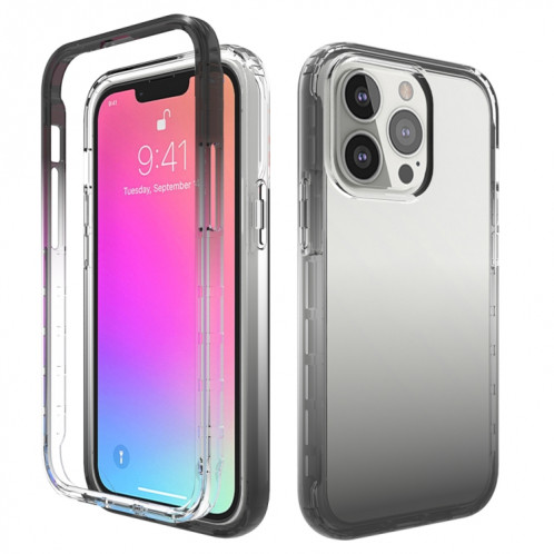 Changements progressifs de la transparence élevée de la transparence à deux couleurs PC + TPU Candy Colors Cas de protection pour iPhone 13 (Noir) SH402A89-06