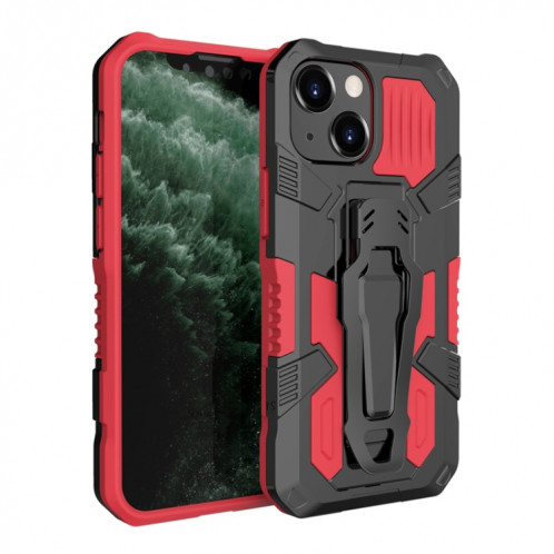 Machine Armure Guerrier PC + Cas de protection TPU pour iPhone 13 Mini (rouge) SH401B1154-07
