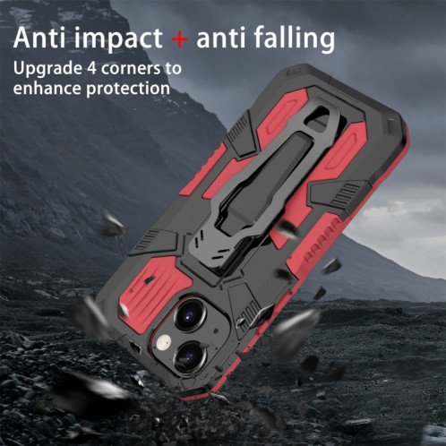Machine Armure Guerrier PC + Cas de protection TPU pour iPhone 13 Mini (rouge) SH401B1154-07