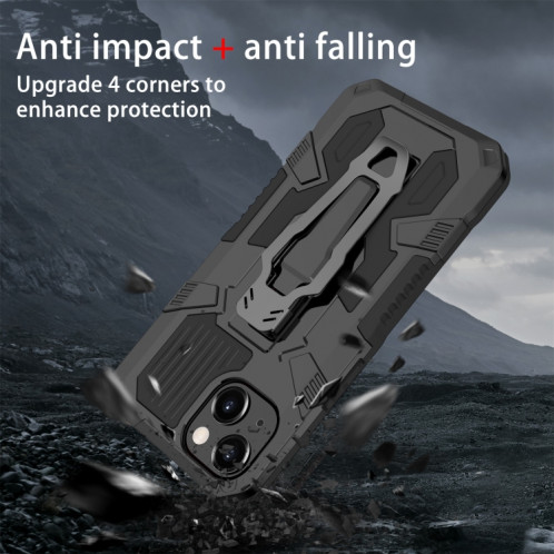Machine Armure Guerrier PC + Cas de protection TPU pour iPhone 13 (Noir) SH402A1953-07