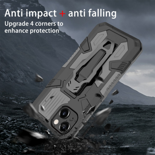 Machine Armure Guerrier PC + Cas protecteur TPU pour iPhone 13 (gris) SH402C258-07
