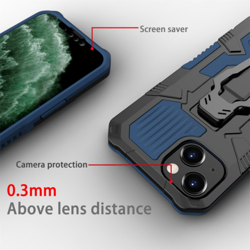 Machine Armure Guerrier PC + Cas de protection TPU pour iPhone 13 (Bleu) SH402D869-07
