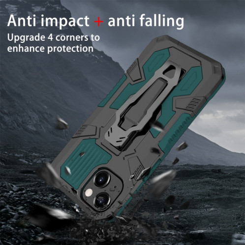 Machine Armure Guerrier PC + Cas de protection TPU pour iPhone 13 (Vert) SH402E720-07