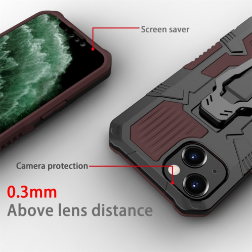 Machine Armure Guerrier PC + Cas de protection TPU pour iPhone 13 (Brown) SH402F188-07