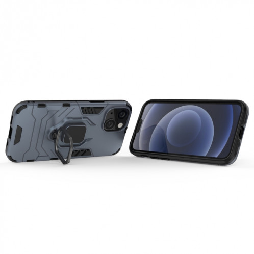 Cas protecteur PC + TPU antichoc avec porte-bague magnétique pour iPhone 13 mini (bleu marine) SH401C127-07