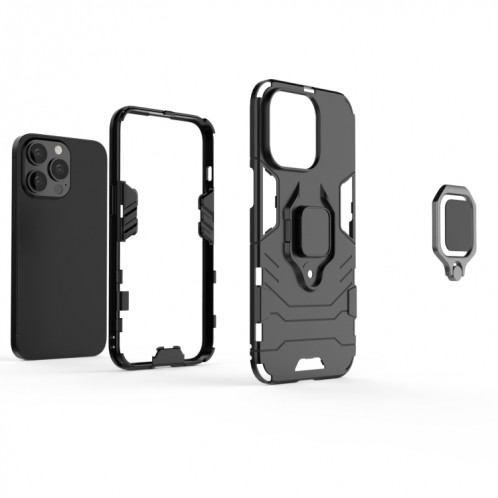 Cas protecteur PC + TPU antichoc avec porte-bague magnétique pour iPhone 13 Pro (rouge) SH403B1424-07