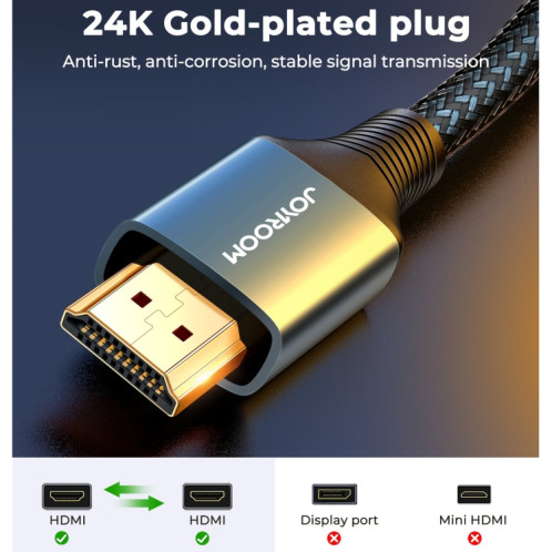 Joyroom Sy-20H1 4K 60Hz HDMI To HDMI Adaptateur Câble, longueur: 2m (gris) SJ201A1523-07