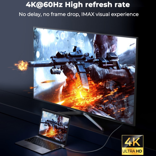 Joyroom Sy-20H1 4K 60Hz HDMI To HDMI Adaptateur Câble, longueur: 2m (gris) SJ201A1523-07