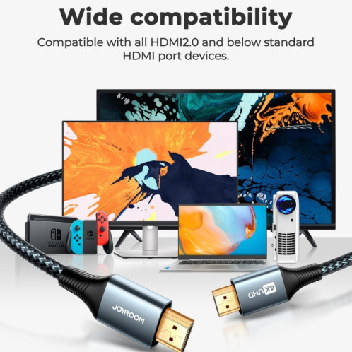 Joyroom Sy-20H1 4K 60Hz HDMI To HDMI Adaptateur Câble, longueur: 2m (gris) SJ201A1523-07