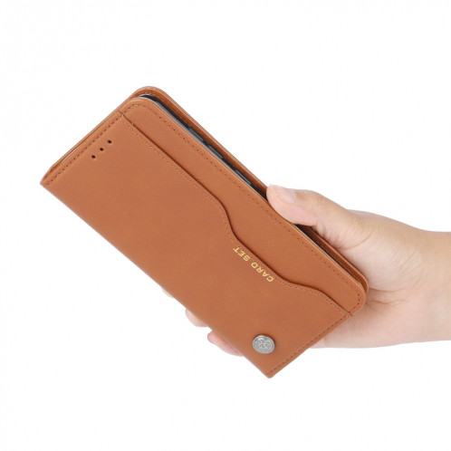 Pétrole Texture de la peau Texture horizontale Horizontal Toam Coque avec cadre photo et porte-cartes et portefeuille pour iPhone 13 Mini (Brown) SH602D218-06