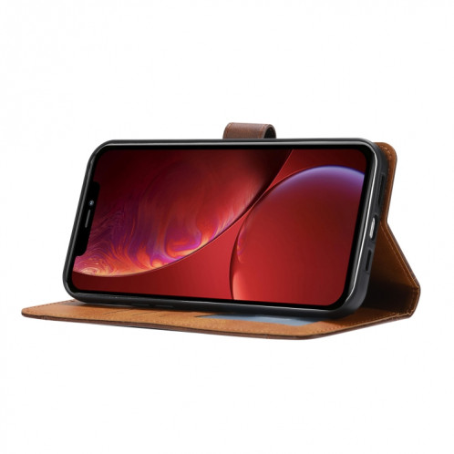 Texture de veau Double Pliage Fermoir Horizontal Flip Cuir Too avec cadre photo et porte-cartes et portefeuille pour iPhone 13 (rouge) SH801B890-06