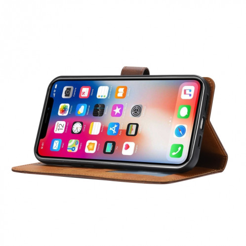 Calf Texture Double Pliage Fermoir Horizontal Flip Cuir Too avec cadre photo et porte-cartes et portefeuille pour iPhone 13 Pro (rouge) SH803B1449-06