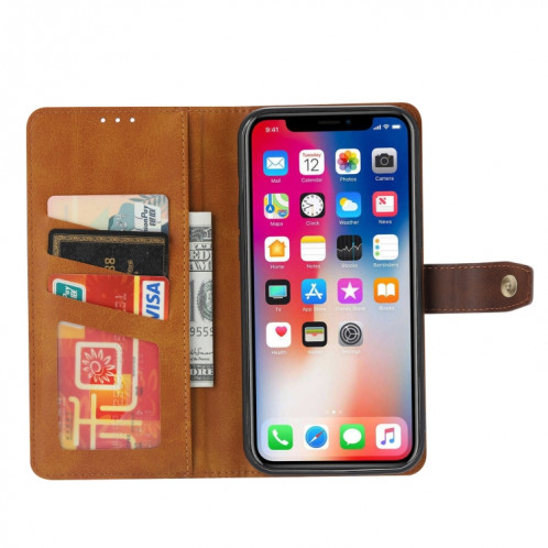 Calf Texture Double Pliage Fermoir Horizontal Flip Cuir Too avec cadre photo et porte-cartes et portefeuille pour iPhone 13 Pro (Vert) SH803C898-06