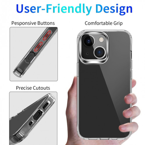Case Crystal Clear Acrylique + TPU à quatre angles TPU pour iPhone 13 (transparent) SH102A1555-07
