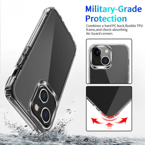 Case Crystal Clear Acrylique + TPU à quatre angles TPU pour iPhone 13 (transparent) SH102A1555-07