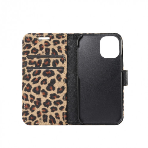 Motif léopard Horizontal Flip PC + Coque en cuir PU avec porte-carte et portefeuille pour iPhone 13 mini (jaune) SH601A305-08