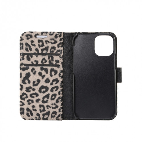 Motif léopard Horizontal Flip PC + Coque en cuir PU avec porte-carte et portefeuille pour iPhone 13 mini (brun) SH601B448-08