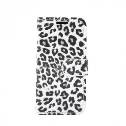 Motif léopard Horizontal Flip PC + Coque en cuir PU avec porte-carte et portefeuille pour iPhone 13 mini (blanc) SH601C1197-08